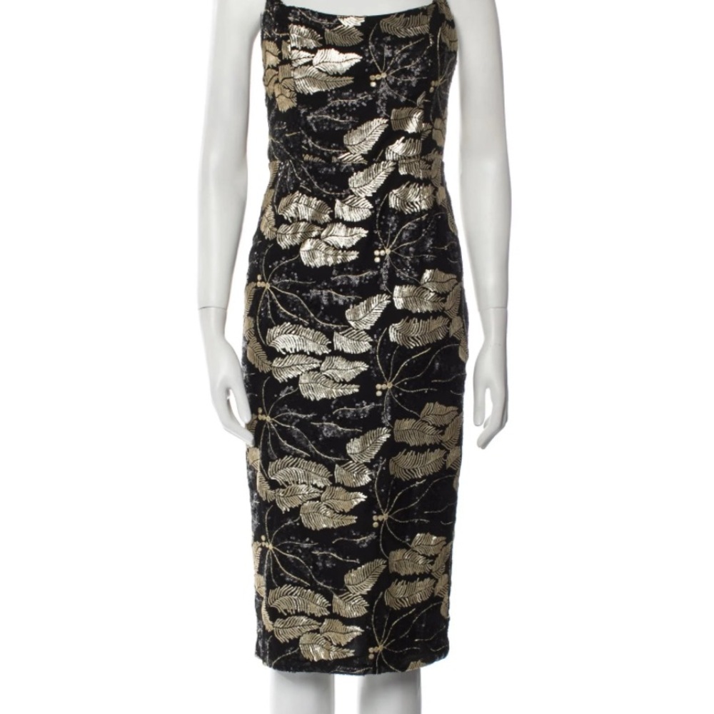 ✨Black & Gold sequin midi dress✨